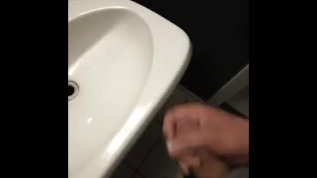 Cumming in friends bathroom..