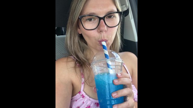 Sucking on my slushy