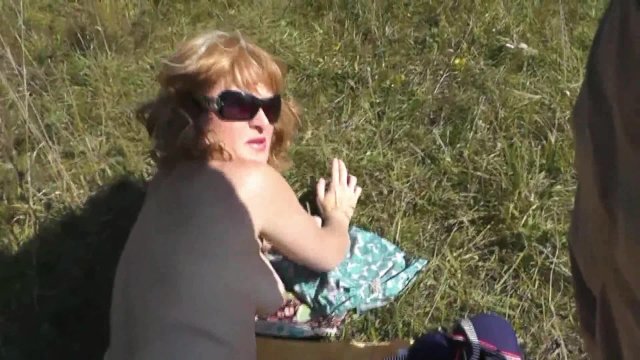 On wild beach pervert saw..