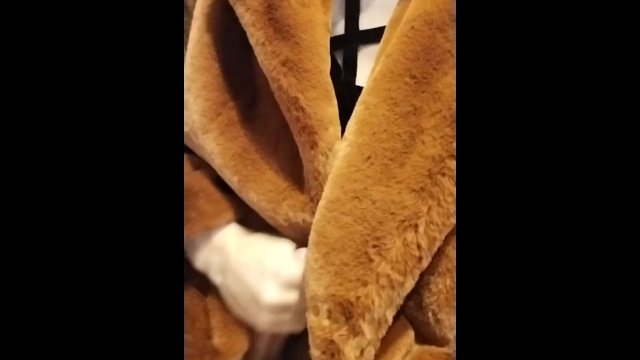 Jerking in my orange faux fur