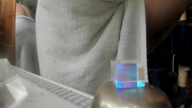 relaxing after shower