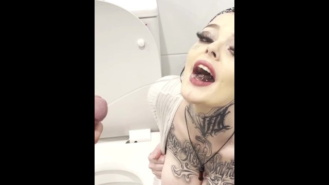 Toilet piss whore gets all..