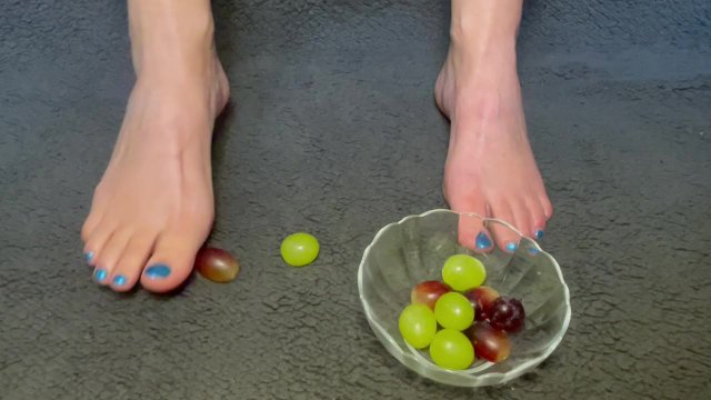 Toe play with grapes