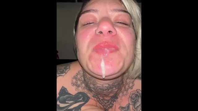 Katie gets a mouthful of cum