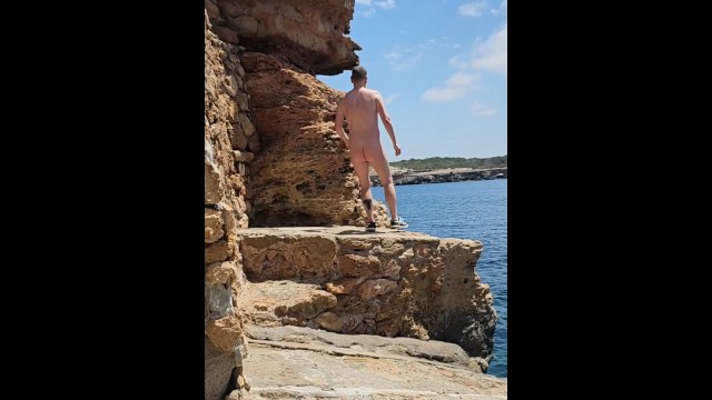 Ibiza hotel outdoors naked..